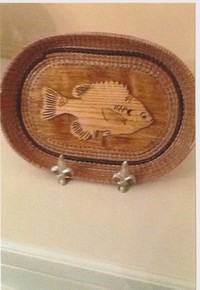 Plate with Wood Fish Centerpiece